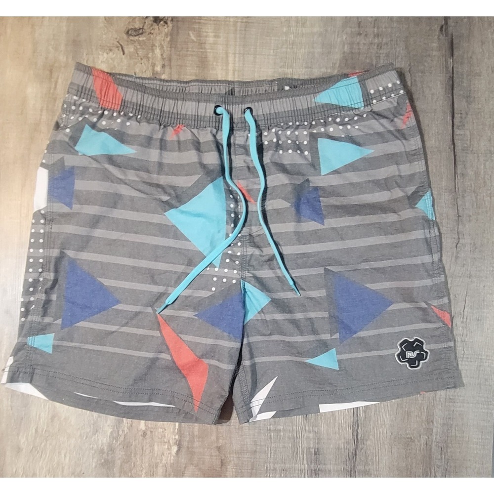 Hooey Geometric Swim Board Shorts Mens Large Pool Beach‎ Outdoor Casual Stretch